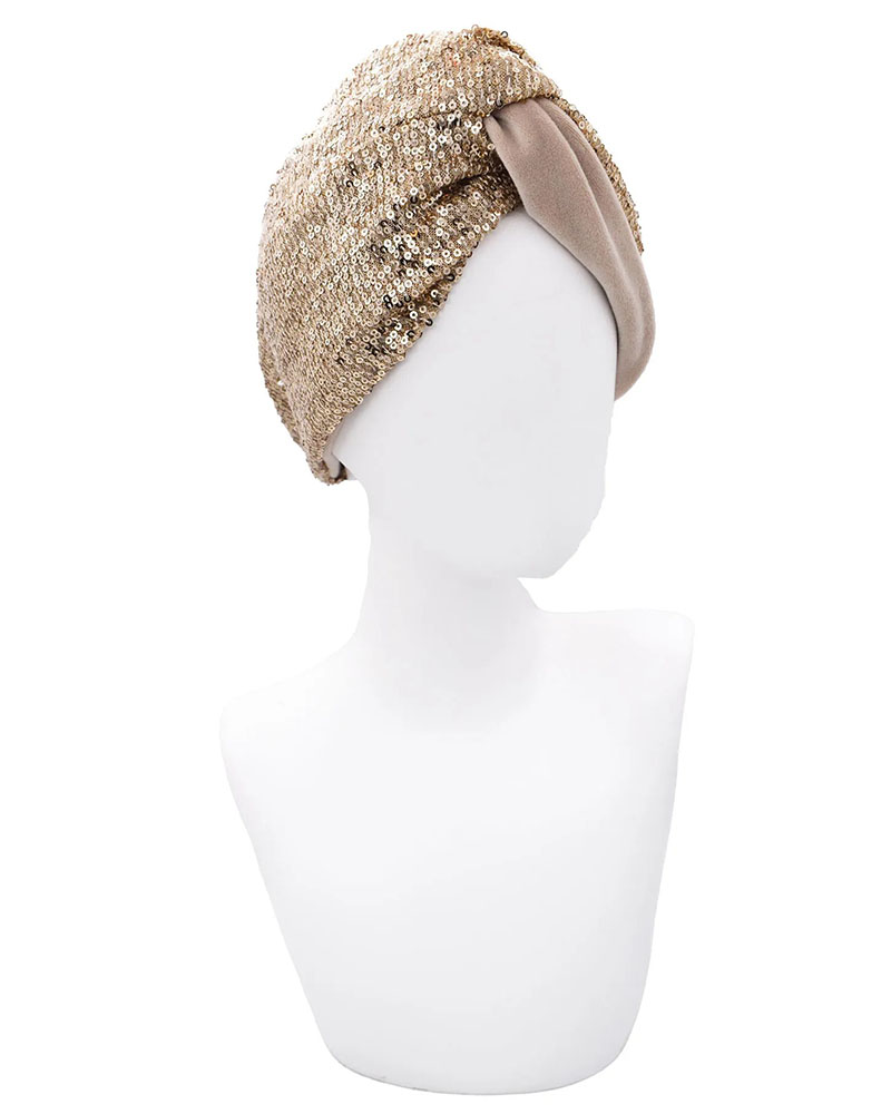 VIND.GR SQN GOLD    Bandana διπλης οψης για τα μαλλια που φοριεται και ως κολιε - 2241244002