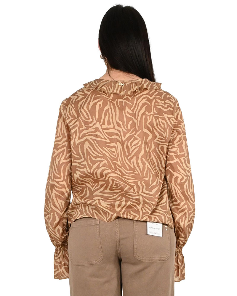 MARKUP BLUSA IN MUSSOLA CON ROUCHES STAMPA ZEBRA ΜΠΛΟΥΖΑ ΓΥΝΑΙΚΕΙΟ - MUPAPMW1610121000000