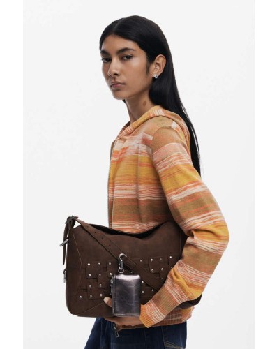 DESIGUAL BAG_NEW PATCH 2 CHOCO ΤΣΑΝΤΑ ΓΥΝΑΙΚΕΙΟ - DS0AC25WAXPBP0000000