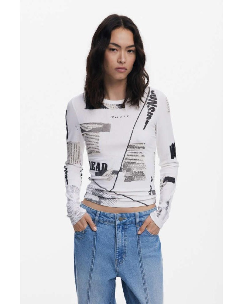 DESIGUAL TS_NEWSPAPER ΜΠΛΟΥΖΑ ΓΥΝΑΙΚΕΙΟ - DS0AP25WWTK250000000