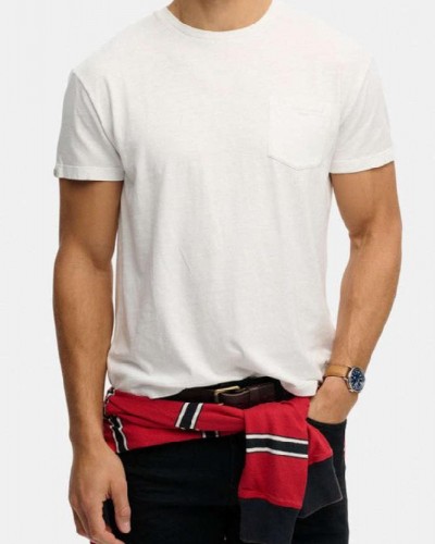 SUPERDRY & CO D1 COTTON CLASSIC LINEN PKT TEE ΜΠΛΟΥΖΑ ΑΝΔΡΙΚΟ - SD0APM1012371A000000