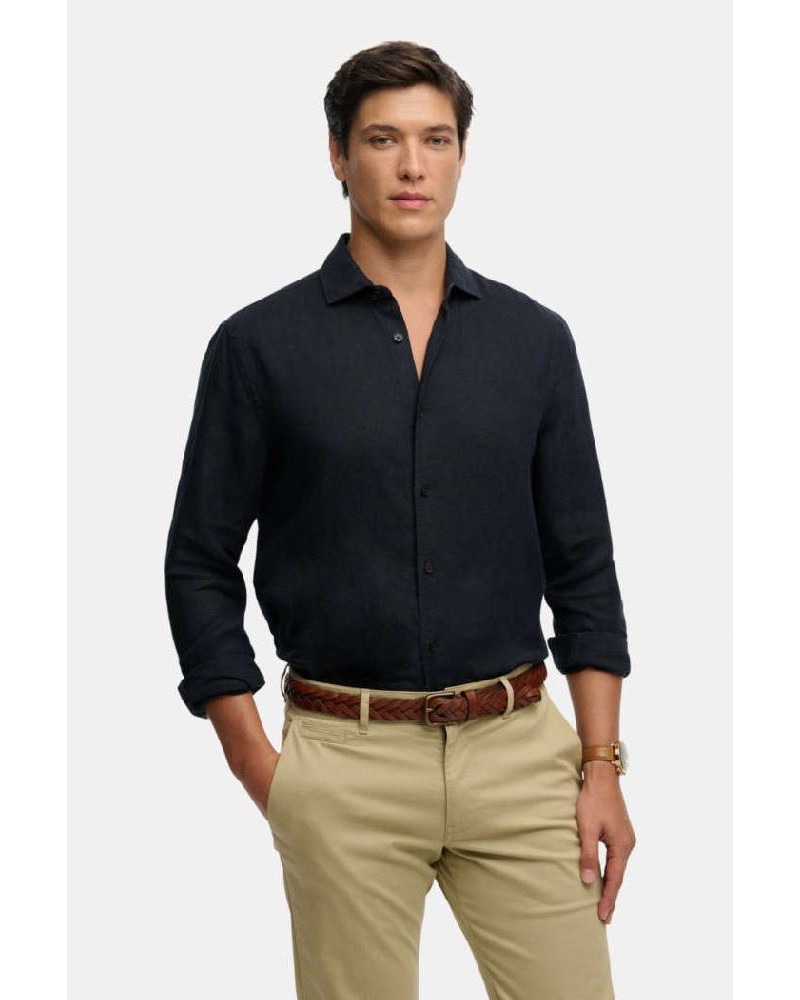 SUPERDRY & CO D2 STUD RIVIERA L/S LINEN SHIRT ΠΟΥΚΑΜΙΣΟ ΑΝΔΡΙΚΟ - SD0APM4011103A000000