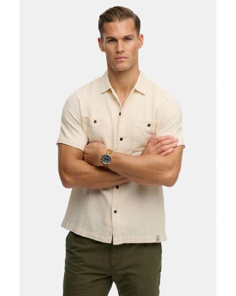 SUPERDRY & CO D2 STUD MERCHANT TEXTURED S/S SHIRT ΠΟΥΚΑΜΙΣΟ ΑΝΔΡΙΚΟ - SD0APM4011123A000000