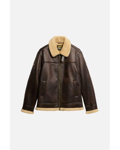 SUPERDRY & CO D2 OVIN FAUX SHEARLING AVIATOR JACKET ΜΠΟΥΦΑΝ ΑΝΔΡΙΚΟ - SD0APM5012141A000000