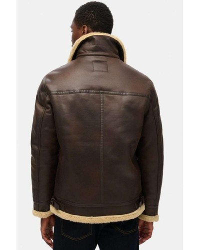 SUPERDRY & CO D2 OVIN FAUX SHEARLING AVIATOR JACKET ΜΠΟΥΦΑΝ ΑΝΔΡΙΚΟ - SD0APM5012141A000000