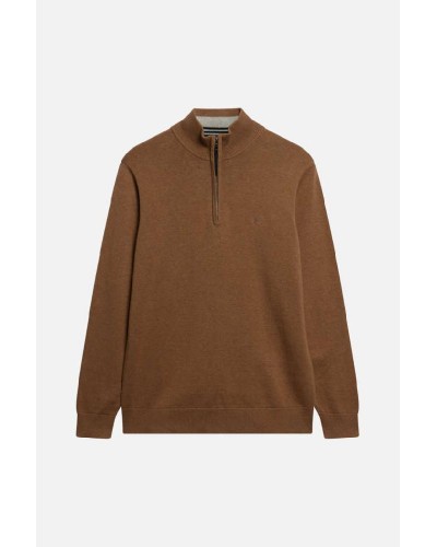 SUPERDRY & CO D1 STUD ESSENTIALS COTTON HALF ZIP ΠΛΕΚΤΟ ΑΝΔΡΙΚΟ - SD0APM6110690A000000