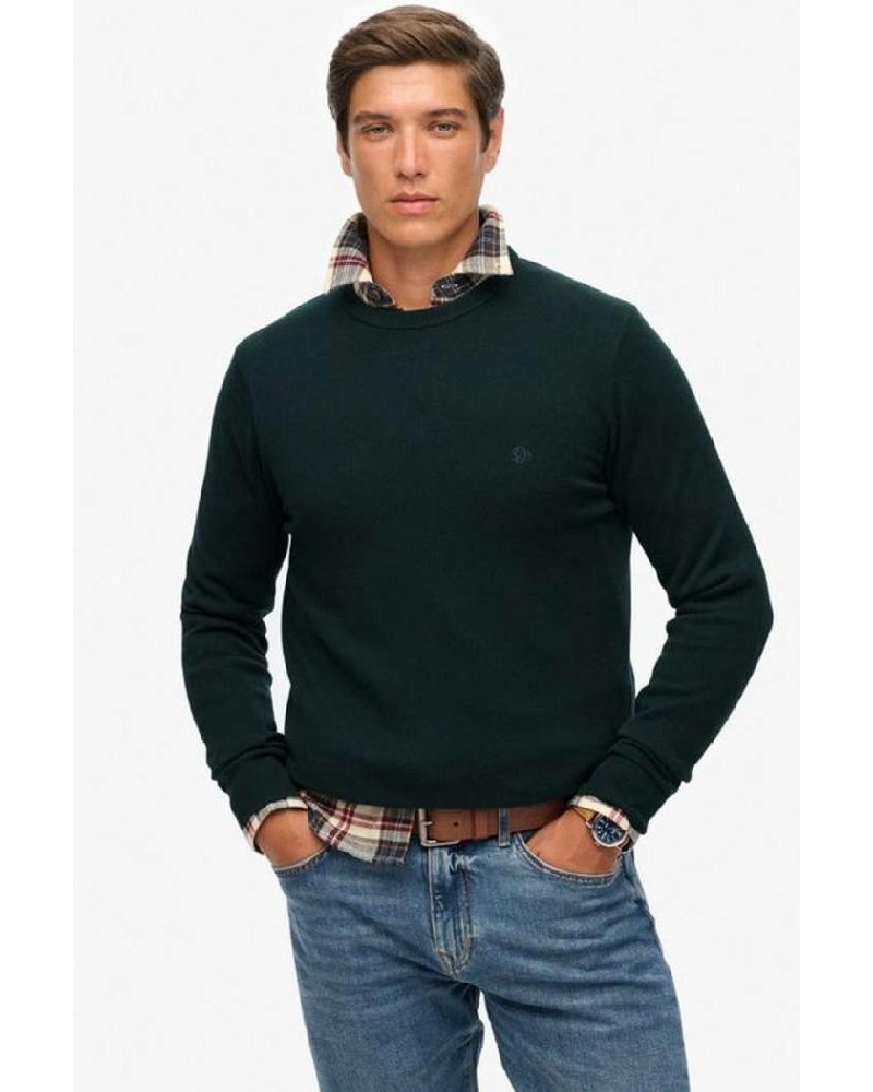 SUPERDRY & CO D1 STUD ESSENTIALS COTTON JUMPER ΠΛΕΚΤΟ ΑΝΔΡΙΚΟ - SD0APM6110691A000000