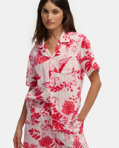 SUPERDRY & CO D4 OVIN BEACH PRINTED S/S SHIRT ΠΟΥΚΑΜΙΣΟ ΓΥΝΑΙΚΕΙΟ - SD0APW4010586A000000