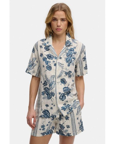 SUPERDRY & CO D4 OVIN BEACH PRINTED S/S SHIRT ΠΟΥΚΑΜΙΣΟ ΓΥΝΑΙΚΕΙΟ - SD0APW4010586A000000