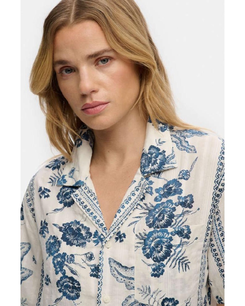 SUPERDRY & CO D4 OVIN BEACH PRINTED S/S SHIRT ΠΟΥΚΑΜΙΣΟ ΓΥΝΑΙΚΕΙΟ - SD0APW4010586A000000