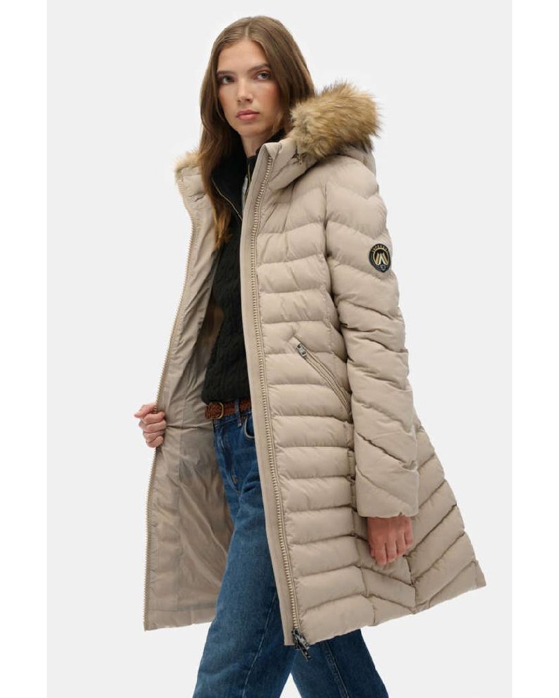 SUPERDRY & CO D2 OVIN FUJI FAUX FUR HOOD MID LENGTH ΜΠΟΥΦΑΝ ΓΥΝΑΙΚΕΙΟ - SD0APW5011999A000000