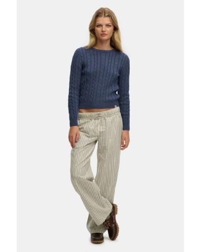 SUPERDRY & CO D2 OVIN COTTON STRIPE ELASTIC TROUSER ΠΑΝΤΕΛΟΝΙ ΓΥΝΑΙΚΕΙΟ - SD0APW7011273A000000