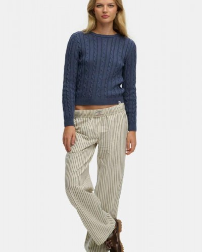 SUPERDRY & CO D2 OVIN COTTON STRIPE ELASTIC TROUSER ΠΑΝΤΕΛΟΝΙ ΓΥΝΑΙΚΕΙΟ - SD0APW7011273A000000