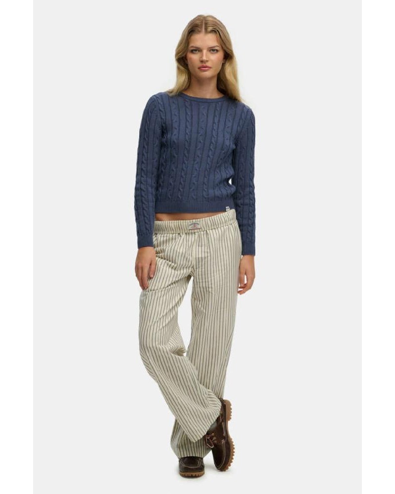 SUPERDRY & CO D2 OVIN COTTON STRIPE ELASTIC TROUSER ΠΑΝΤΕΛΟΝΙ ΓΥΝΑΙΚΕΙΟ - SD0APW7011273A000000