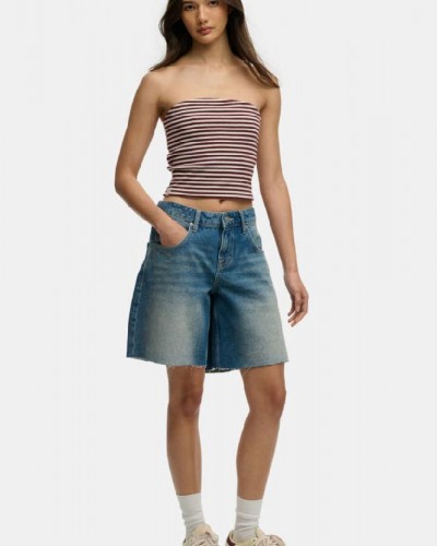 SUPERDRY & CO D2 OVIN MID RISE BAGGY SHORT ΣΟΡΤΣ ΓΥΝΑΙΚΕΙΟ - SD0APW7110492A000000