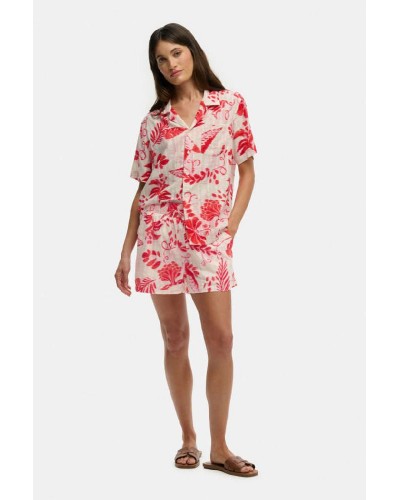 SUPERDRY & CO D4 OVIN COTTON PRINTED BEACH SHORT ΣΟΡΤΣ ΓΥΝΑΙΚΕΙΟ - SD0APW7110497A000000