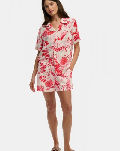 SUPERDRY & CO D4 OVIN COTTON PRINTED BEACH SHORT ΣΟΡΤΣ ΓΥΝΑΙΚΕΙΟ - SD0APW7110497A000000