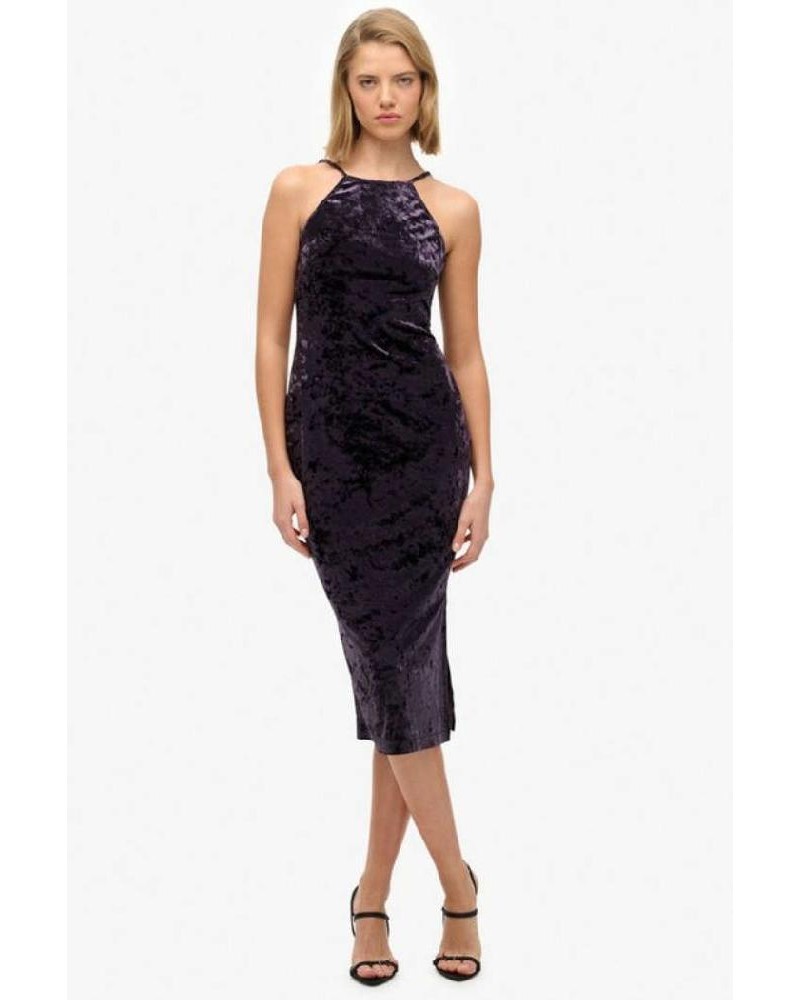 SUPERDRY & CO D3 STUD LACE BACK VELVET MIDI DRESS ΦΟΡΕΜΑ ΓΥΝΑΙΚΕΙΟ - SD0APW8011985A000000