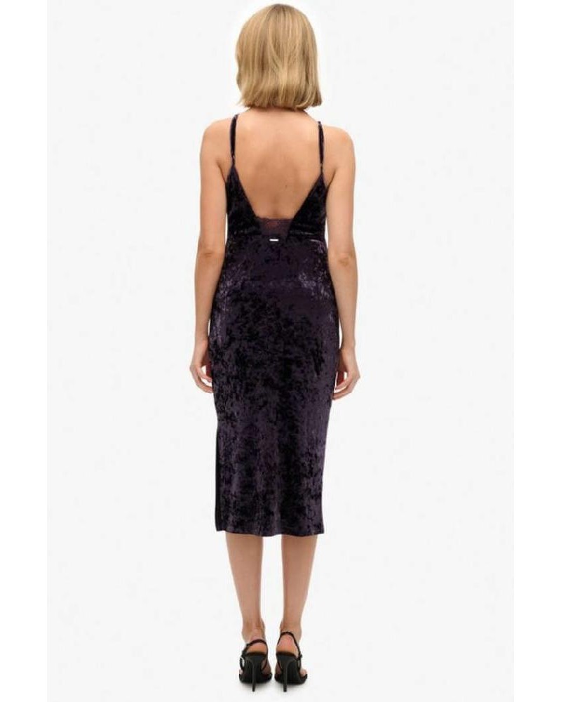 SUPERDRY & CO D3 STUD LACE BACK VELVET MIDI DRESS ΦΟΡΕΜΑ ΓΥΝΑΙΚΕΙΟ - SD0APW8011985A000000