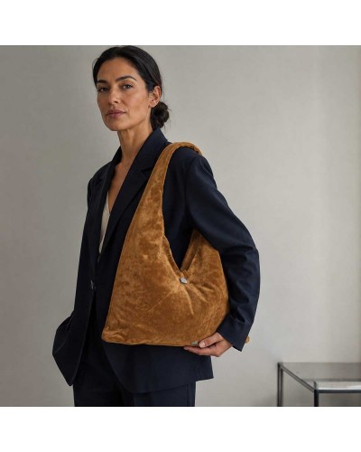 VIND.GR OVRSZD_VLVT_MUSTARD Τσαντα oversized - 2261441002